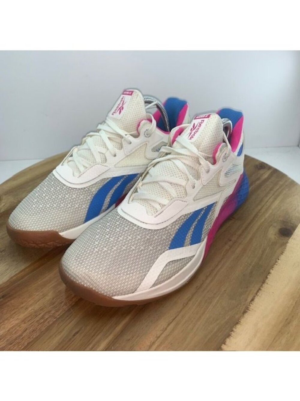 Reebok Nano X White Pink Blue Womens Size 9 Cross Training Sneakers FX7956